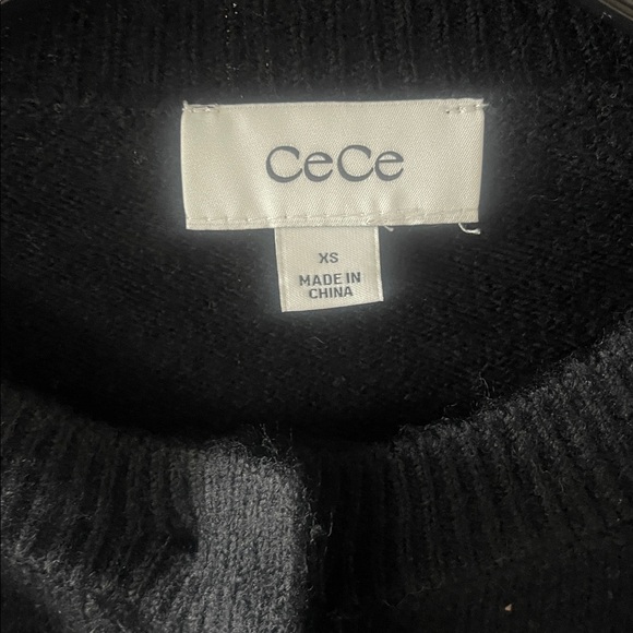 CeCe Black Ruffle Button-Up Cardigan - Picture 2 of 6